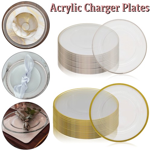 Clear acrylic charger plates - clear,