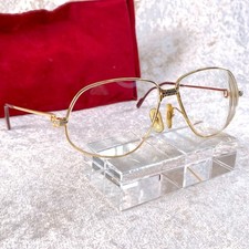 Vintage Cartier Eyeglasses Panthere Gold Frame 59-14-140 with Velour Pouch