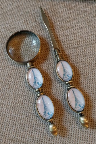 Eiffel tower brass magnifying - eiffel,