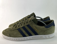 Adidas Originals Hamburg Mens Trainers Khaki Blue Sneakers UK 10