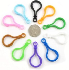 Plastic Trigger Clasps  Hooks Clip SNAP for Key Ring Bag Toys Colourful Kids uk