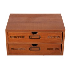 Multi Layer Vintage Wooden Desktop Chest  Drawer Storage Box Cabinet Organizer
