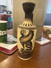 Vintage Oedipus and the Sphinx Hand Made/Hand Painted Greek Vase 350BC copy