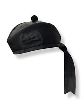 Scottish Glengarry Plain Black Piper Bonnet Hat Highlander Military Kilt Cap
