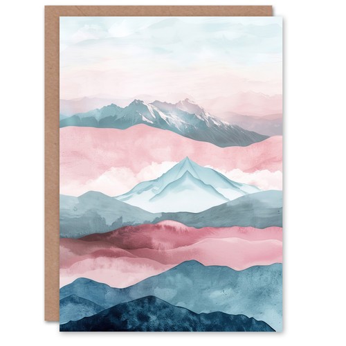Greeting card mountain range - greeting,