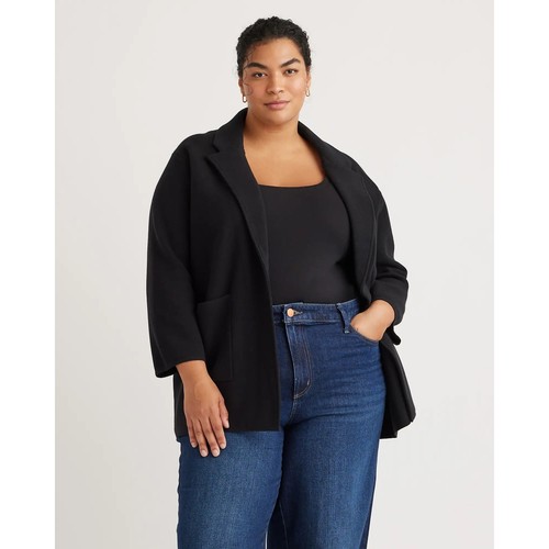 Quince black cotton cashmere - black,