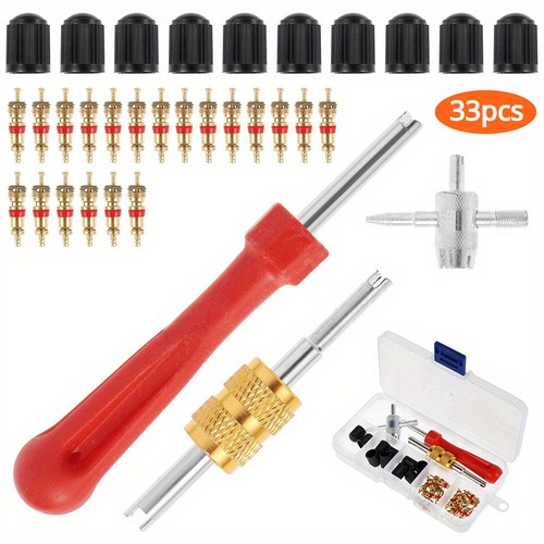 33pc car tire cap - valve, core