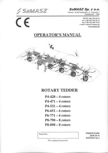 Samasz rotary tedder - tedder, p4-420