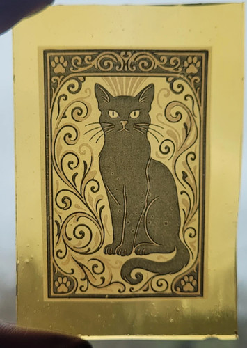 Stained glass black - glass, cat