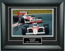 Alain Prost Signed 8X12 Inches F1 McLaren Photo Frame with Ayrton Senna