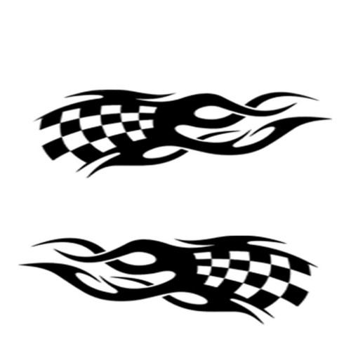 Large race flag - 23, flames