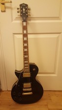 gould eagle 6 string black electric left handed les paul shape guitar read desc.