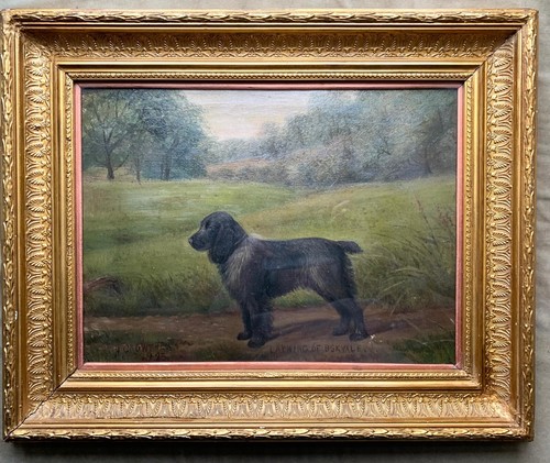 Antique cocker spaniel dog - antique,