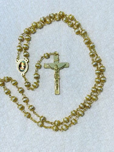Rosary creed gold tone - rosary, capped