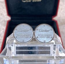 Cartier Cufflinks Water Resistant Decor 925 Sterling Silver with Case