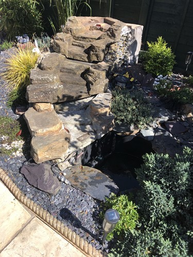 Garden waterfall pond - garden,