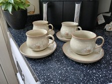 DENBY DAYBREAK  CUPS AND SAUCERS X 4