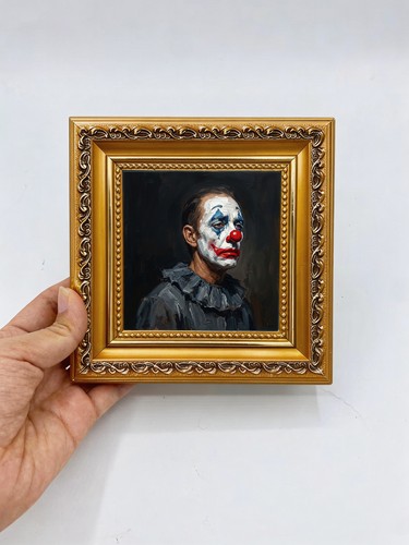 Clown portrait art dining - clown,