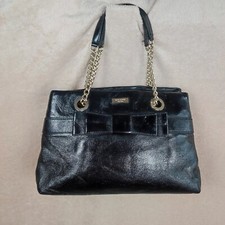 Kate Spade Womens Black Patent Leather Shoulder Bag Bow Detail