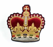 British Queen Crown (St Edward) Hand Embroidered Applique Large Patch