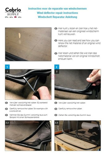 Wind deflector repair kit mesh - wind,