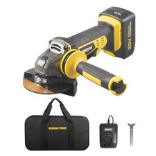 Cordless Angle Grinder Brushless 21V, 115mm with 1 Battery+Charger+Discs Kit