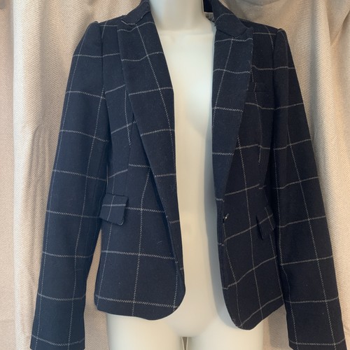 Zara navy blue grey wool - grey, check