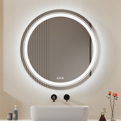 Led bathroom round mirror - bathroom,