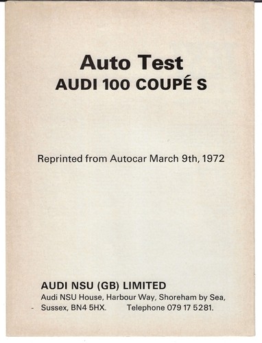 Audi 100 coupe road - 100, s