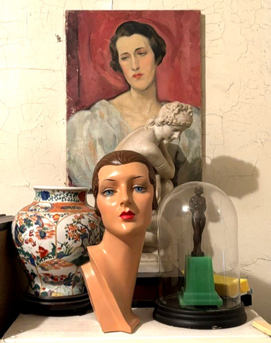 Vintage female deco eyes - vintage,