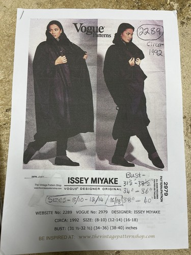 Issey miyake vogue coat - vogue,