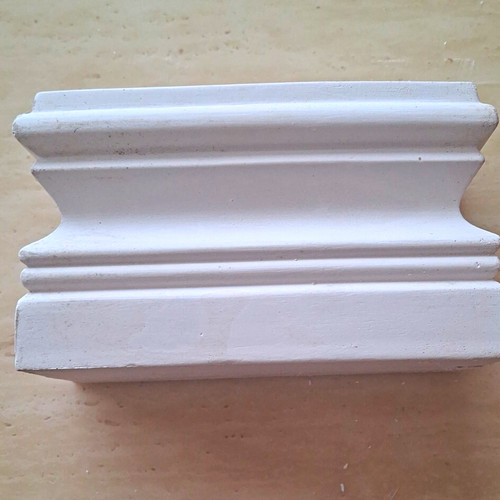 White plaster pedestal base - plaster,