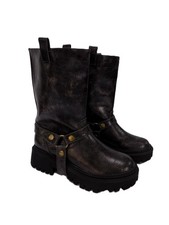Black Chunky Platform Biker