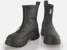 Buffalo Aspha Rain Zip Black Brand New Boot Vegan Rrp £110