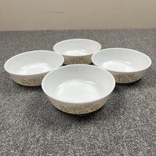 Vintage Pyrex Bowls 6" Set Of 4 Blue Iris Cereal Soup Dessert Classic 80's Glass