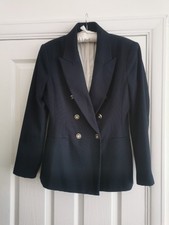 ZARA Navy Blazer with gold