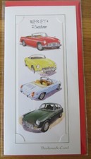MGB MGBGT Blank Book mark Greetings Card NEW Classic Car Gift Morris Garages