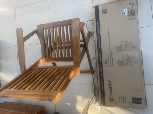 Set folding wooden garden - of,