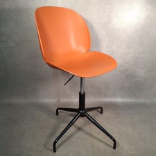 Orange swivel desk chair - desk,
