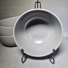 4x Tesco Turin Bowls Salad Soup Cereal Pasta  600ml Grey Stoneware Microwave 