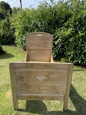 Gorgeous Antique Single Old French Pine Sleigh Bateau Bed Rustic Chic