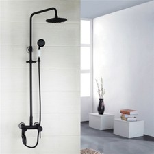 Black Retro  Bathroom Bath Shower Heads Mixer Rainfall Hand Shower ORB Set
