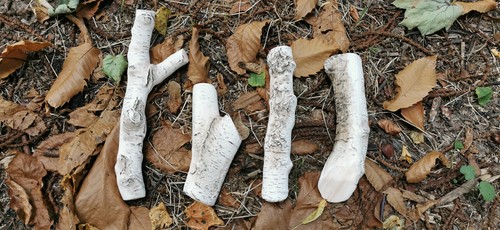 Ceramic logs 4pcs hand - logs,