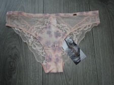 M&S MARKS & SPENCER ROSIE SILK BLEND MELBA BLUSH BRAZILIAN KNICKERS SIZE 12