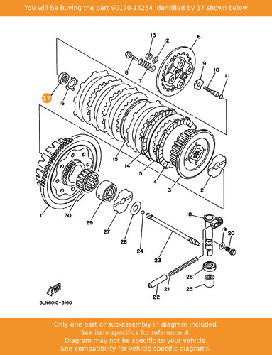 Yamaha nut 90170 14284 - nut,, 90170-14284