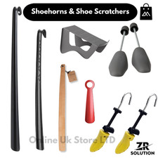 Shoe Horn & Stretcher Set – Long Plastic Metal Wooden Shoehorn Shaper for Shoes