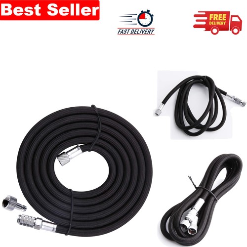Black braided airbrush hose - 3m,