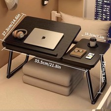 Laptop Bed Table with Foldable Legs Cup Slot Stand Breakfast Tray Book Holder