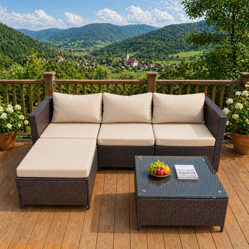 Rattan shaped corner - rattan, l-shaped