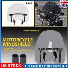 Universal 7/8" 1" Handlebar Smoke Motorcycle Windshield Screen For Yamaha Suzuki